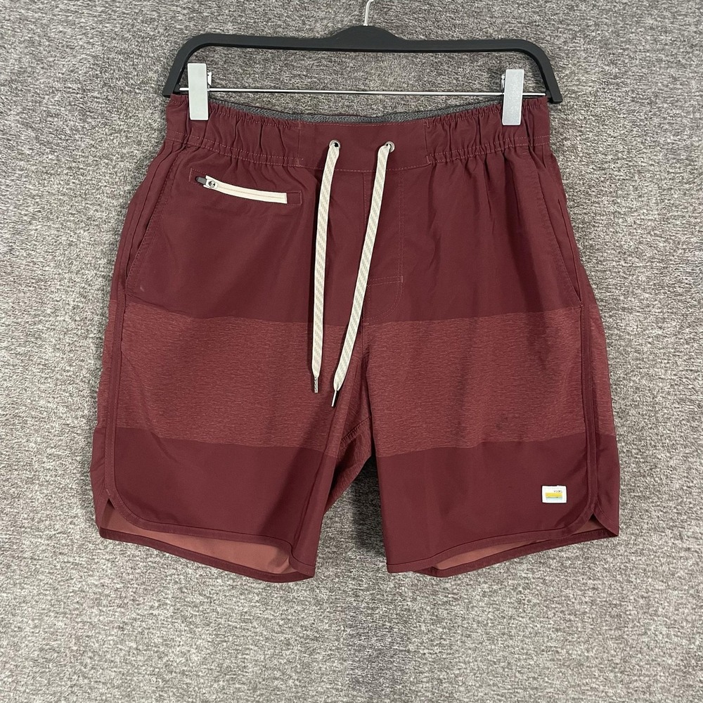 Vuori Banks Shorts Mens Small Red Lined 8" Inseam Drawstring Athletic V330